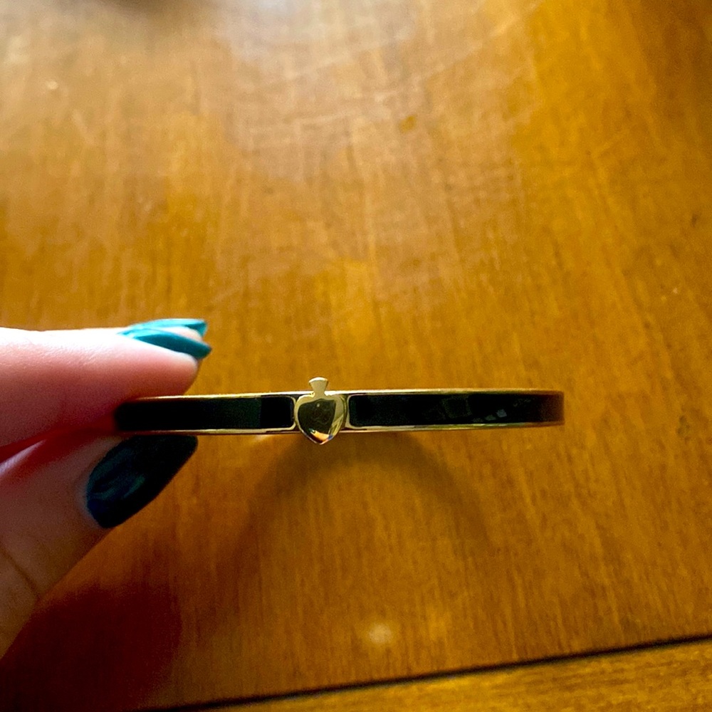 kate spade Gold and Black Enamel Heart Hinge Bracelet